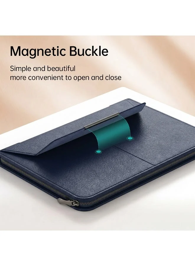 Mobcos Mobcos Navy Laptop Sleeve Mobcos Navy Laptop Sleeve Bag for 15–16 Inch Laptops | Slim Premium PU Leather Waterproof Protective Case with Soft Inner Lining, Smooth Zipper & Lightweight  | Best Price UAE