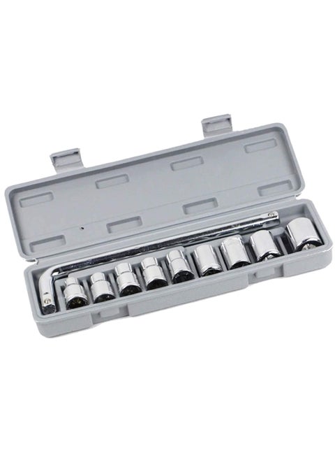 XDLB 10 Pcs Socket Wrench Spanner Set Automobile Repair Tool Box Precision Sleeve Wrench Combination Hand Tool Socket Set