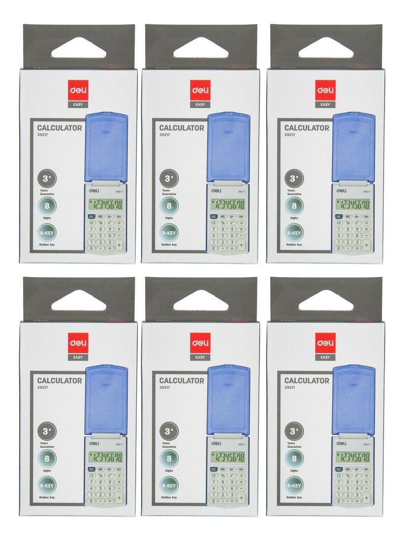 Deli 6-Piece Pocket Size Calculator With Cover - Image 1