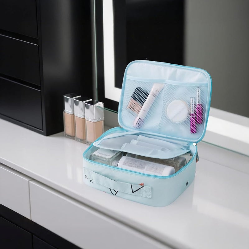 Sewing Supply Storage Bag, Waterproof, Oxford with Handle, Removable Dividers, for Travel, Or Blue - Image 2