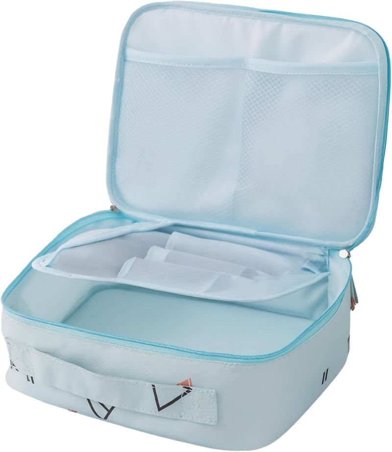 Sewing Supply Storage Bag, Waterproof, Oxford with Handle, Removable Dividers, for Travel, Or Blue - Image 1