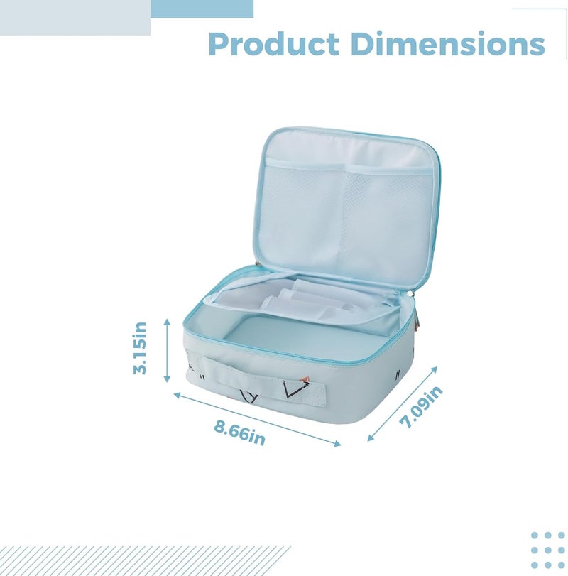 Sewing Supply Storage Bag, Waterproof, Oxford with Handle, Removable Dividers, for Travel, Or Blue - Image 5