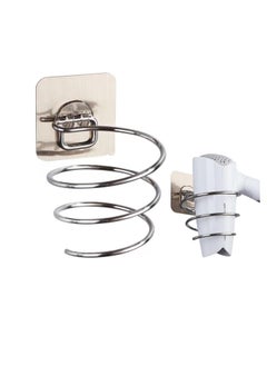 ECVV ECVV Hair Dryer Holder Wall Mounted, Bathroom Organizer, Aluminum Spiral Stand Rack Shelf for Bathroom Accessory Storage, Space-Saving Wall Shelf (Silver)  - Image 1