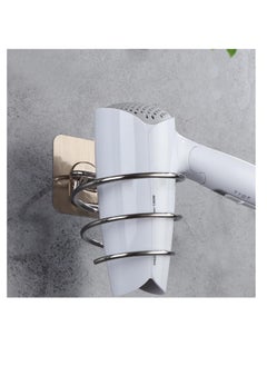 ECVV ECVV Hair Dryer Holder Wall Mounted, Bathroom Organizer, Aluminum Spiral Stand Rack Shelf for Bathroom Accessory Storage, Space-Saving Wall Shelf (Silver)  - Image 2