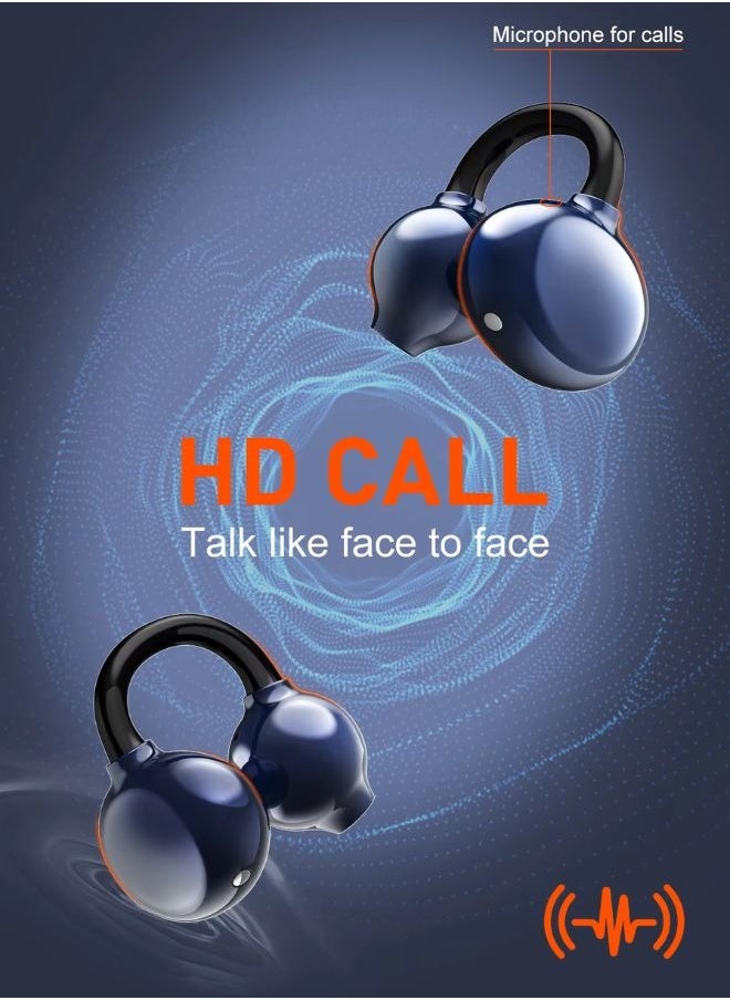 FreeClip Wireless Earphones, Digital Display Bluetooth Earbuds, Futuristic Aesthetic Design, Feather-Like Wearing, Open-Ear Listening, Long Battery Life, iOS And Android Black