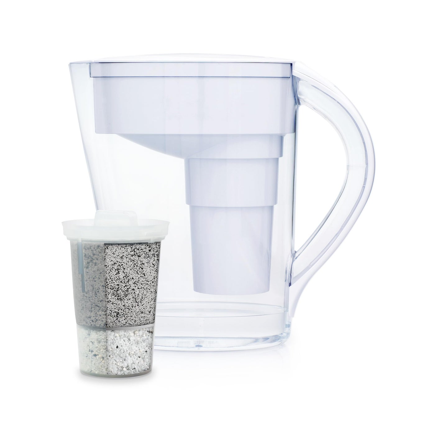Santevia MINA Alkaline Pitcher 9Cup at Water Filter System That Adds Minerals and Makes Alkaline Water Fluoride Chlorine and Lead Water Filter American Filtration Media