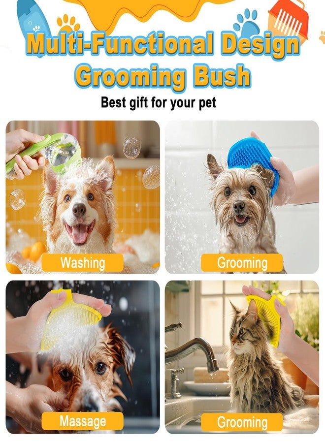 Peehss 3Pcs Dog Bath Brush, Dog Scrubber for Bath, Dog Shampoo Brush Bubble Maker, Dog Paw Washer, dog grooming Massage Brush with Adjustable Ring Handle, dog accessories for Short & Long Hair -Green - Image 5
