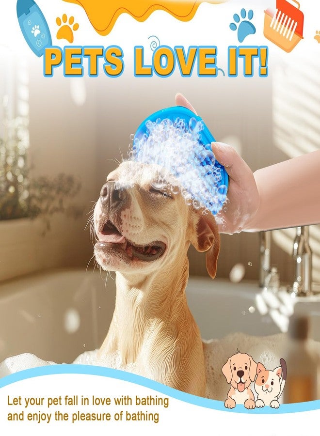 Peehss 3Pcs Dog Bath Brush, Dog Scrubber for Bath, Dog Shampoo Brush Bubble Maker, Dog Paw Washer, dog grooming Massage Brush with Adjustable Ring Handle, dog accessories for Short & Long Hair -Green - Image 4
