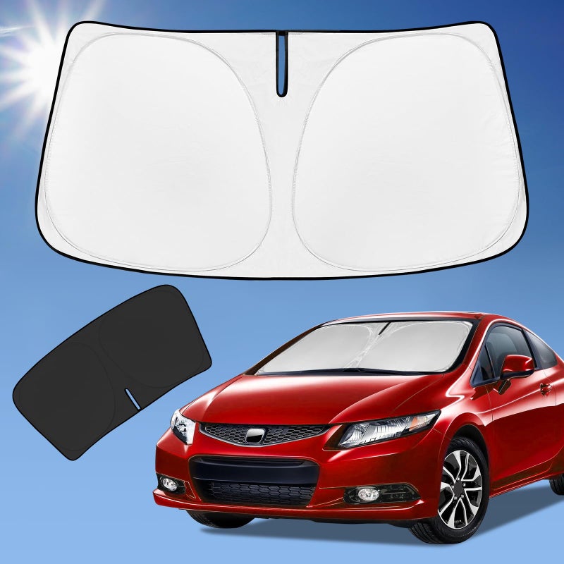 ZOIBV for Honda Civic 20122015 Sun Shade Sunshade Windshield Cover 4Layer Front Window Shade Custom Fit Civic Sun Visor 240T Retractable Shade Blocks UV Rays Cooler Car Accessories