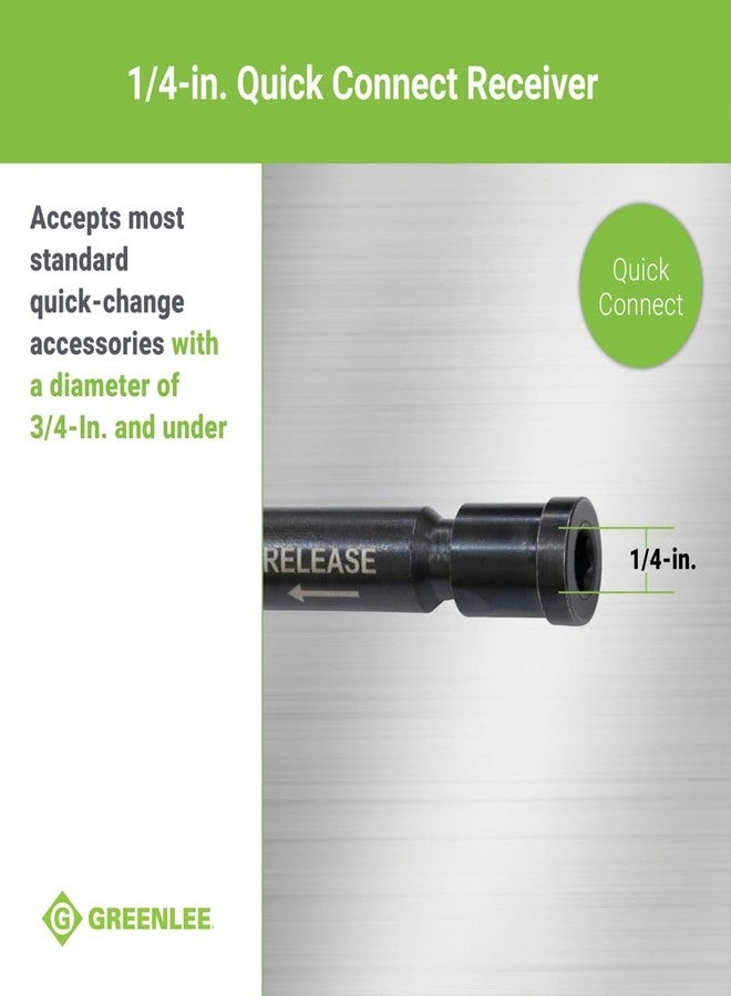 جرينلي طقم تمديد المثقاب المرن Greenlee 921 Quick Change D'VersiBIT، مكون من 4 قطع، مع رؤوس تمديد 18 بوصة و36 بوصة، ورأس مثقاب قصير 3/4 بوصة، ومقبض سحب، ومجموعة تمديد المثقاب لصنع الثقوب - Image 5