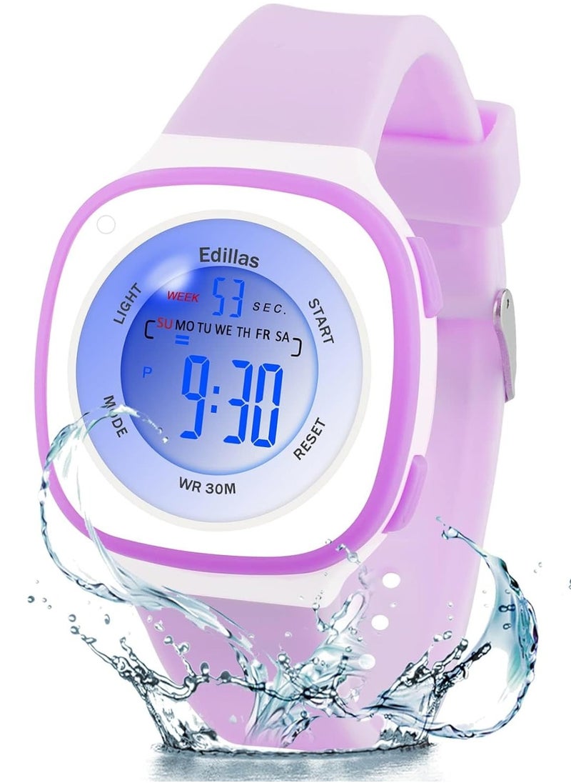 Generic - Kids Watches Digital for Girls Boys Light Wristwatch Child Waterproof Sport Outdoor Multifunctional Wrist with Stopwatch Alarm Ages 4-15 - Image 1