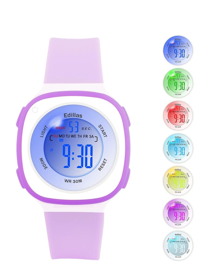 Generic - Kids Watches Digital for Girls Boys Light Wristwatch Child Waterproof Sport Outdoor Multifunctional Wrist with Stopwatch Alarm Ages 4-15 - Image 1