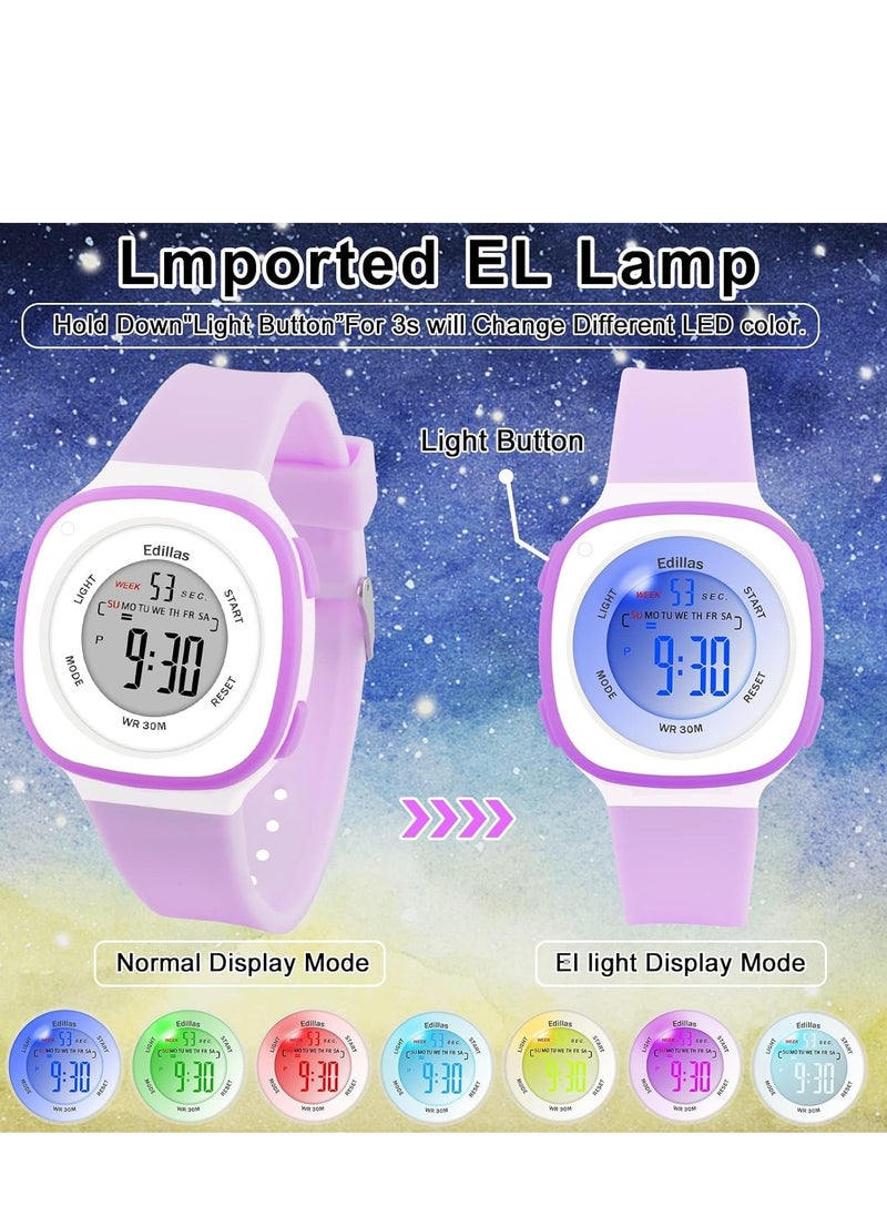Generic - Kids Watches Digital for Girls Boys Light Wristwatch Child Waterproof Sport Outdoor Multifunctional Wrist with Stopwatch Alarm Ages 4-15 - Image 1