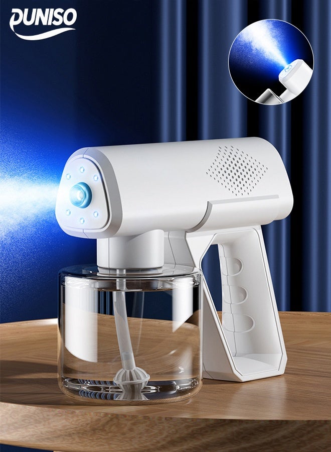 DUNISO Nano Spray Disinfection Spray Gun, Wireless Handheld Atomization Disinfection Gun, Rechargeable Blue Light Air Disinfection Machine, Electric Spray Machine,Easy To Use，Suitable For Home, Office, School Or Garden,380ml - Image 1