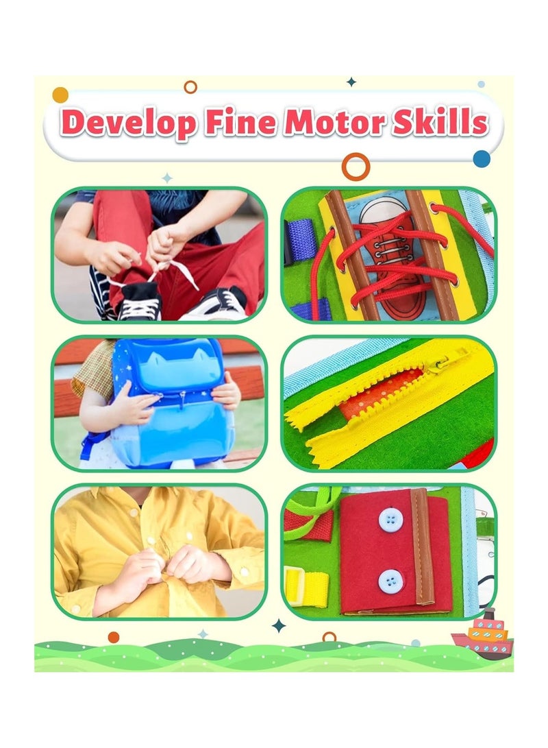 Busy Board, Montessori Sensory Toy, Cognitive Alphabet Animal Fine Motor Skills, Birthday Gift for 1 2 3 4 Year Old Girls and Boys (Green) - Image 2