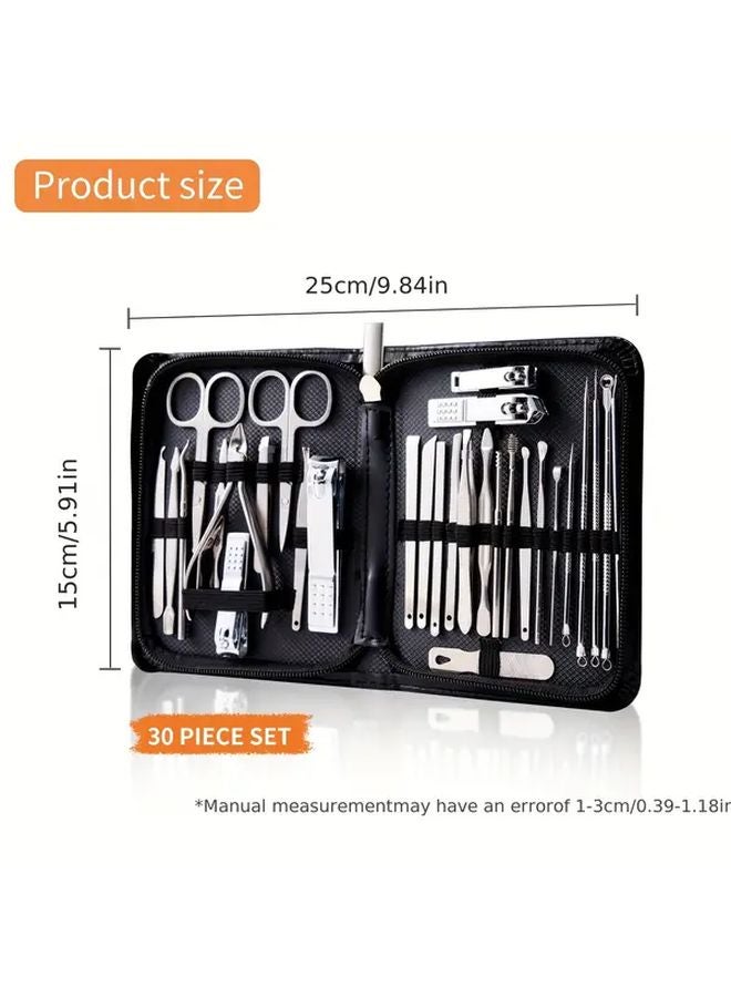 مجموعة مانيكير وردي 30 في 1، طقم مقصات الأظافر، أدوات العناية بالأقدام 30 قطعة - Image 5