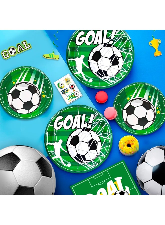 FRUITFUL PARTY Soccer Party Decorations for 16 Guests, 181pcs Soccer Party Disposable Tableware Set Soccer Theme Birthday Banner Balloons Soccer Disposable Plates - Image 5