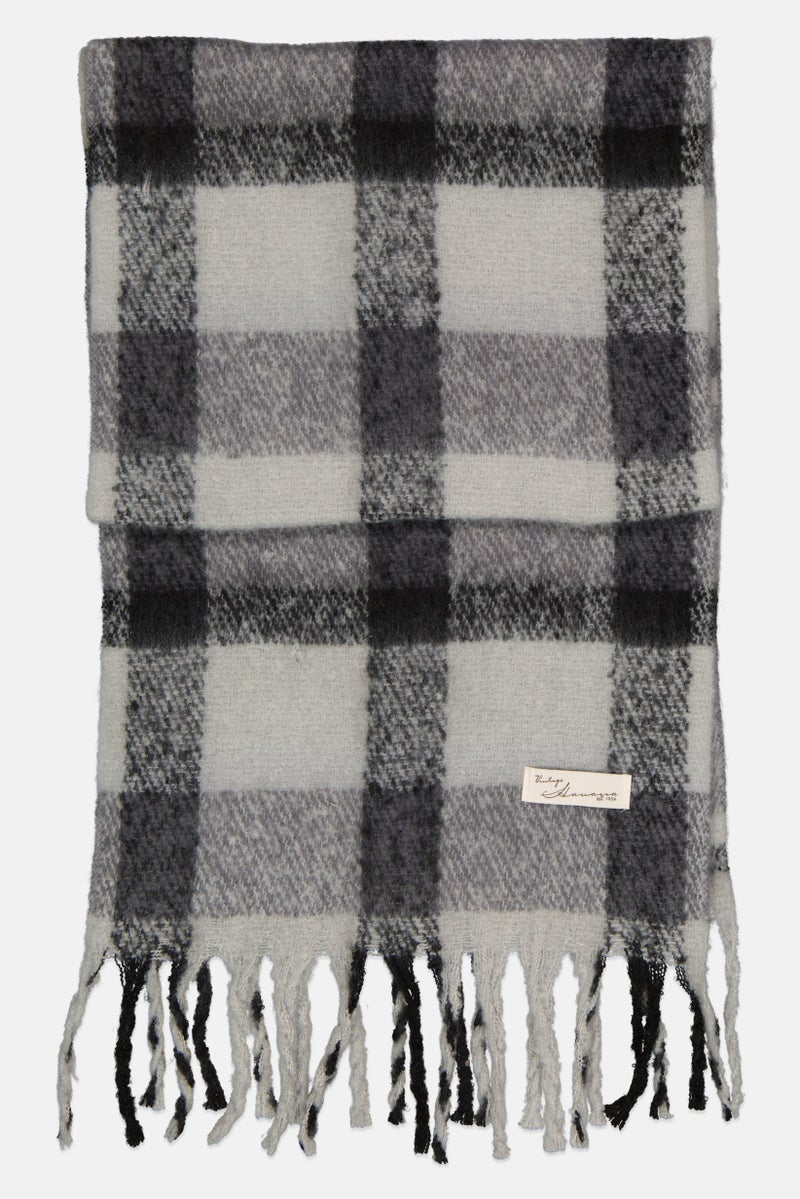 Vintage Havana Women Plaid Scarves 156 x 75 cm, Black - Image 2
