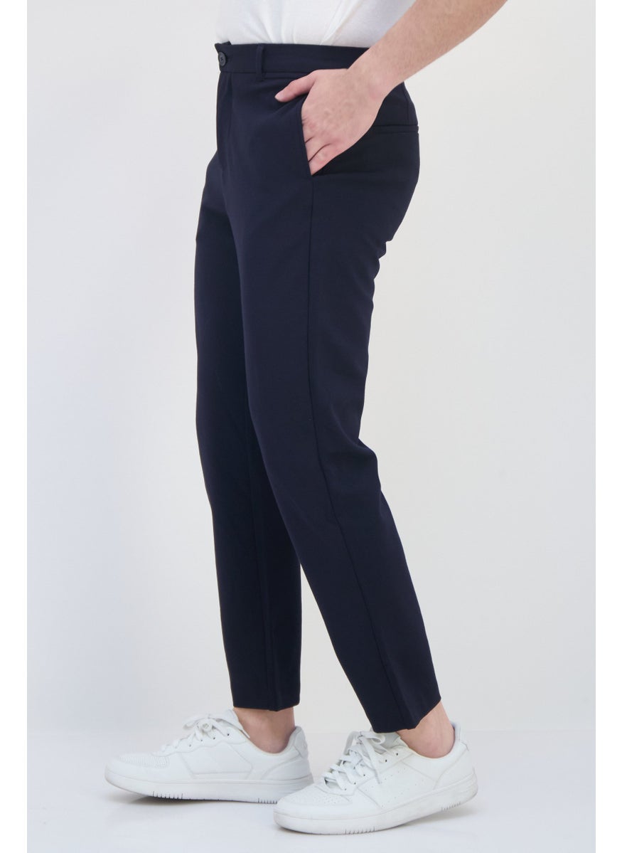 Selected Homme Men Tapered Fit Solid Dress Pants, Navy  - Image 2