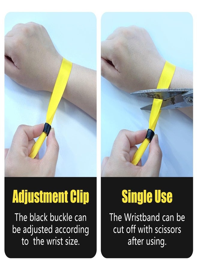Comflora 100 Pcs Cloth Event Wristband, Disposable Wristbands for Events, Colored Wristbands Events,for Lightweight Concert,Club Entrance Wrist Strap Party Wristband Event (Color : Yellow) - Image 4