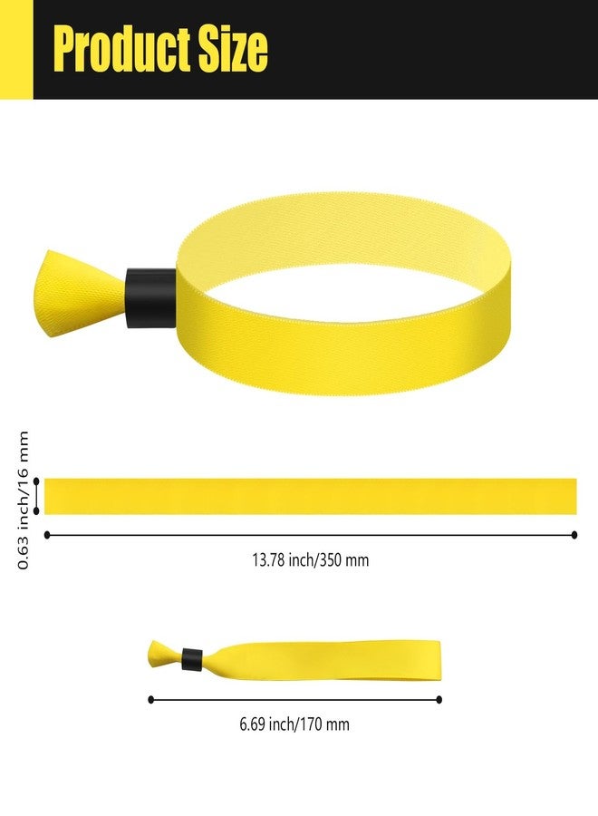 Comflora 100 Pcs Cloth Event Wristband, Disposable Wristbands for Events, Colored Wristbands Events,for Lightweight Concert,Club Entrance Wrist Strap Party Wristband Event (Color : Yellow) - Image 2