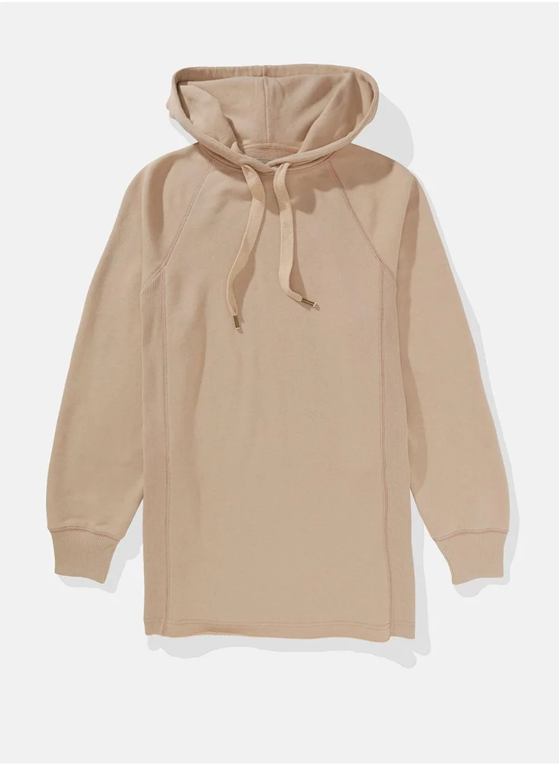 American Eagle Fleece Drawstrng Full Sleeve Hoodie Dress
