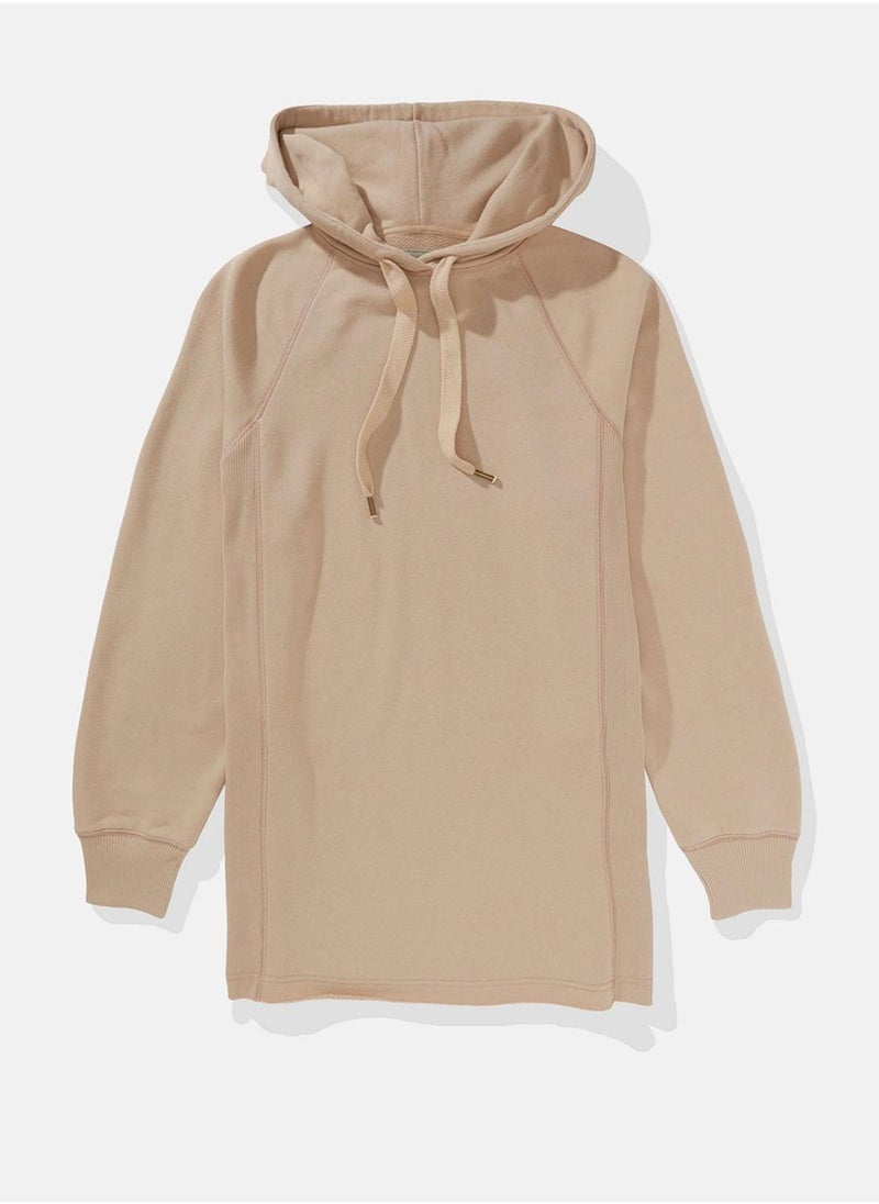 American Eagle Fleece Drawstrng Full Sleeve Hoodie Dress  - Image 3