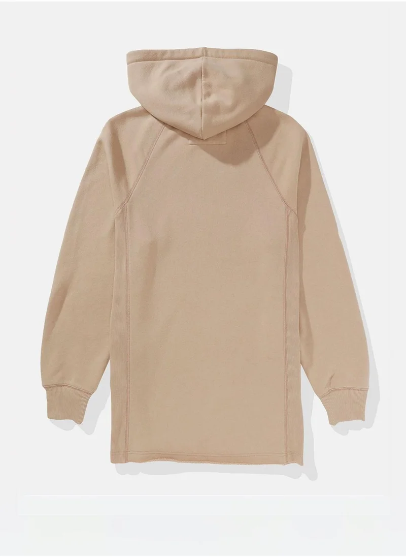 American Eagle Fleece Drawstrng Full Sleeve Hoodie Dress