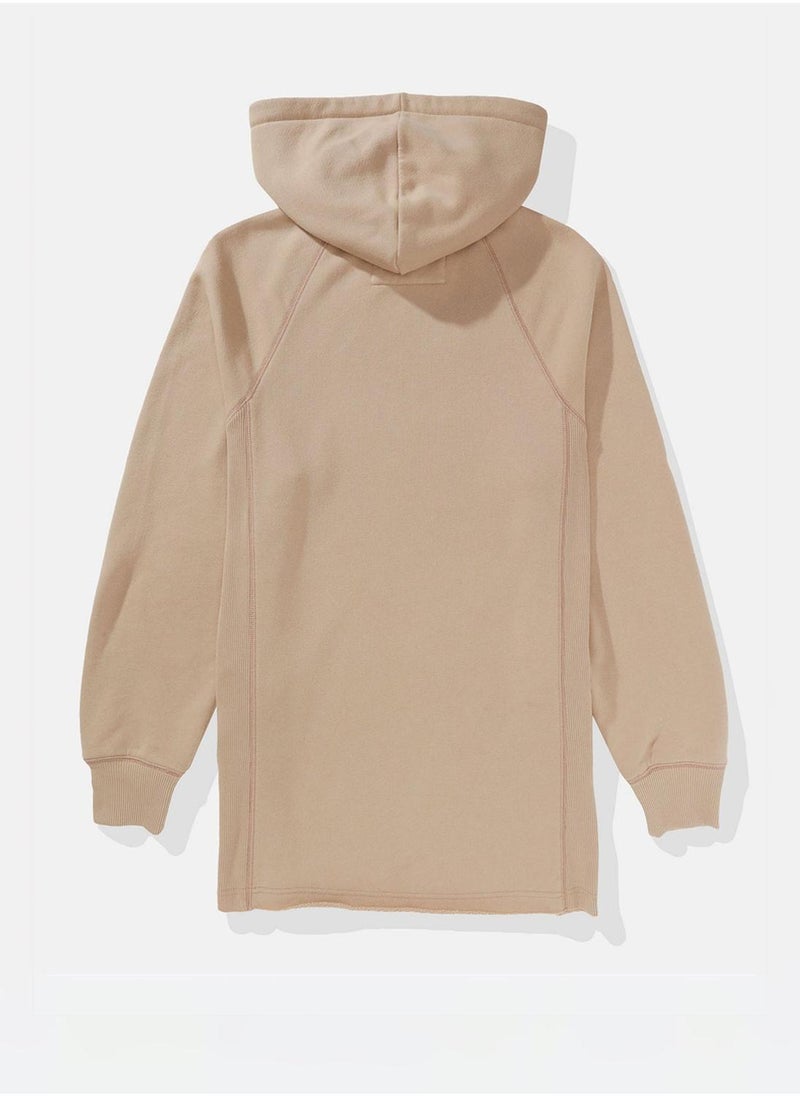 American Eagle Fleece Drawstrng Full Sleeve Hoodie Dress  - Image 4
