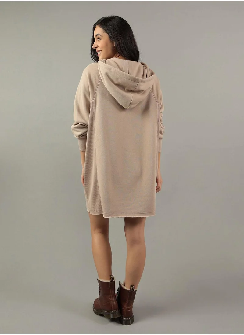 American Eagle Fleece Drawstrng Full Sleeve Hoodie Dress