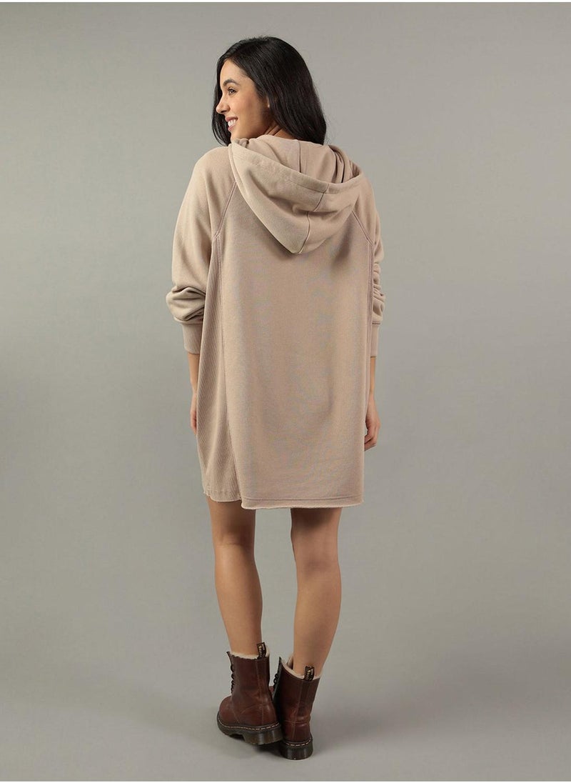 American Eagle Fleece Drawstrng Full Sleeve Hoodie Dress  - Image 2