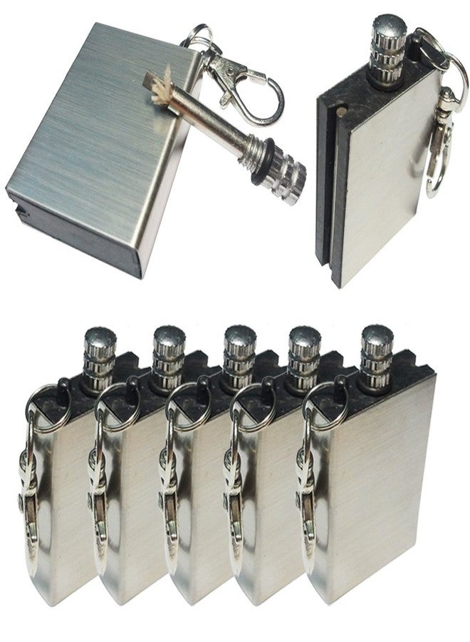 Yuauy 5 Pcs Emergency Hiking Survival Camping Fire Starter Flint Metal Match Lighter Matchbox Fire Starter for Camping Outdoor - Image 3