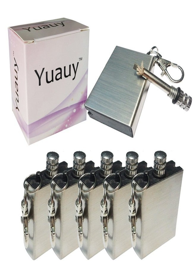Yuauy 5 Pcs Emergency Hiking Survival Camping Fire Starter Flint Metal Match Lighter Matchbox Fire Starter for Camping Outdoor - Image 1
