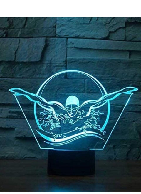 Multicolour 3D LED Night Light Figure Swimming Modelling Nightlight USB Colorful Visual LED Table Lamp Touch Button Sleep Light 16 Colors Remote Control
