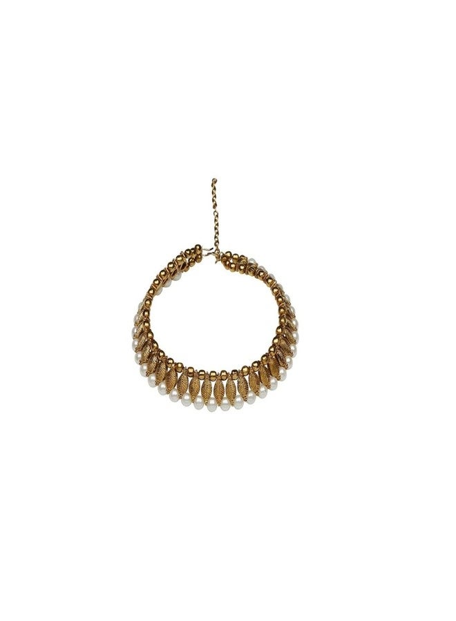 Efulgenz Indian Anklets for Women Bollywood Faux Pearl Anklet Indian Oxidized Anklets Jewelry Wedding Bridal Bracelets Set Payal for Women - Image 5