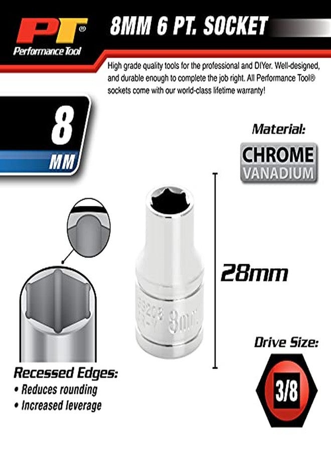 بيرفورمانس تول أداة الأداء W38208 مقبس سداسي النقاط، محرك 3/8 بوصة، 8 مم - Image 5