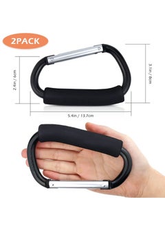 ماركة غير محددة 2PCS حقيبة التسوق حامل مقبض ناقل أداة متعددة الأغراض Snap هوك عربة هوك مجموعة منظم الملحقات مع قبضة رغوة ناعمة للتعليق  - Image 3