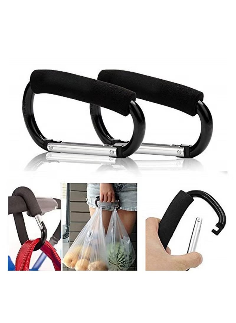 ماركة غير محددة - 2PCS حقيبة التسوق حامل مقبض ناقل أداة متعددة الأغراض Snap هوك عربة هوك مجموعة منظم الملحقات مع قبضة رغوة ناعمة للتعليق - Image 1