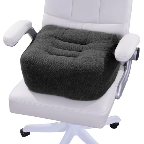HOMBYS Extra Thick Chair Cushions for Office6 in Breathable Adult Booster Seat for CarCar Seat Cushion to Raise Seat HeightShredded Memory Foam Desk Chair Cushion for Long SittingBlack - Image 1