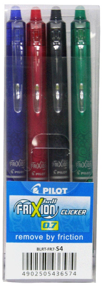 Pilot Frixion Press Pen Set of 4 Basic Colors
