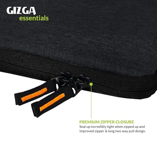 Gizga Essentials 14.1 Inch Laptop Sleeve Case Cover Pouch Bag with Front Pocket| Slim & Water-Resistant Nylon Fabric with Shockproof Foam Padding, Soft Lining & Premium Zipper Closure (Black) - Image 4