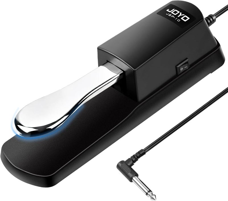 JOYO Sustain Pedal for Keyboard Piano Universal Metal Foot Controller with Polarity Switch 5ft Cable for Digital electric Piano MIDI Synthesizer (SP-10) - Image 1