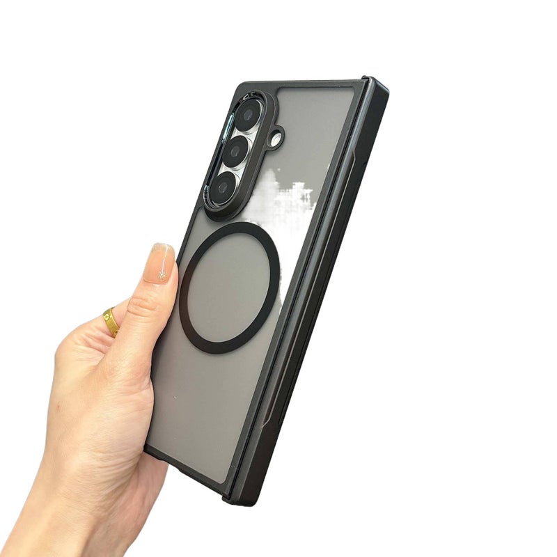 غطاء MagSafe | أبيض | TPU+PC | غير لامع | مغناطيس قوي | مقاوم للصدمات لـ Samsung Galaxy Z Fold 7 - Image 4