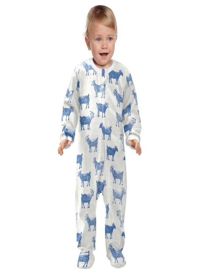 Dussdil French Farmhouse Goat Baby One-Piece Footies Newborn Rompers Pajamas Cotton Footed Pjs for Sleep Play Boys Girls 3M - Image 2