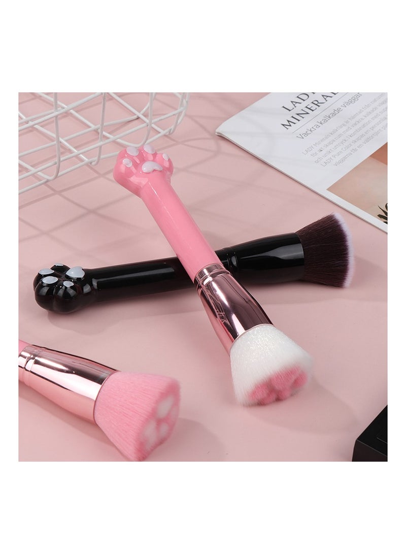 3 قطع فرش مكياج فرش تجميل مخلب قطة لطيف فرشاة أساس فرش بودرة فضفاضة فرش شعر ألياف مقبض بتش - Image 4