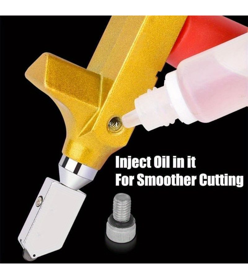 2 In 1 Manual Glass And Tile Cutting Tool Suit Yellow With Blade For Cutting Breaking Glass Mirrors And Ceramic Tiles - Image 4