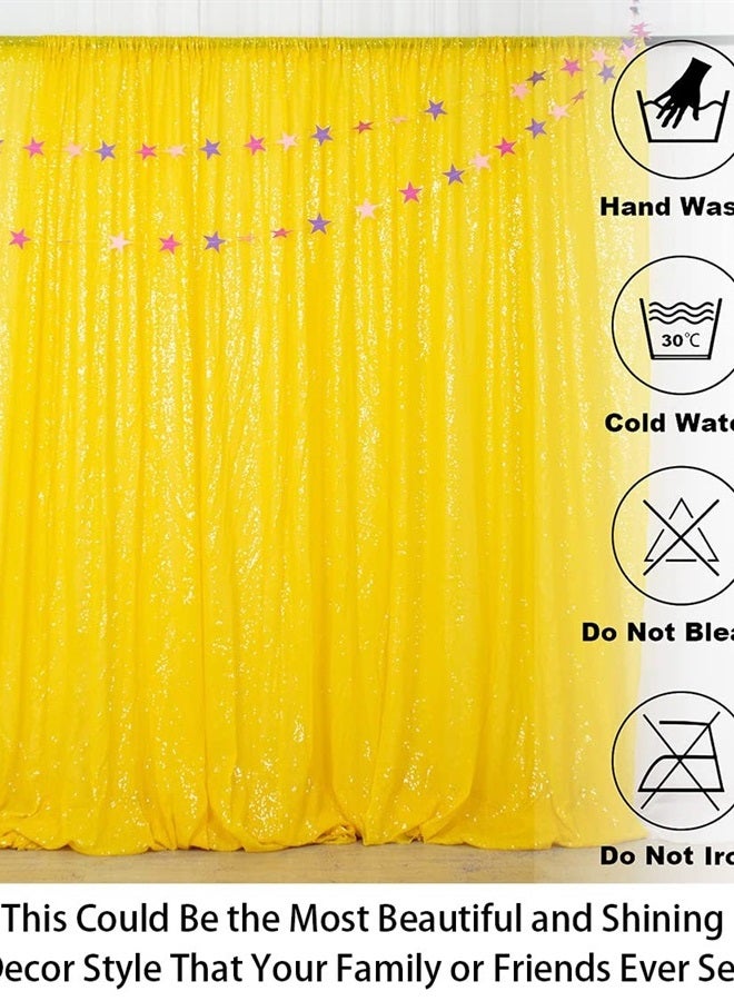 Yellow Glitter Backdrop Curtain Photo Backdrop 4FTx7FT Sequins Shimmer Curtains for Backdrop -1011E