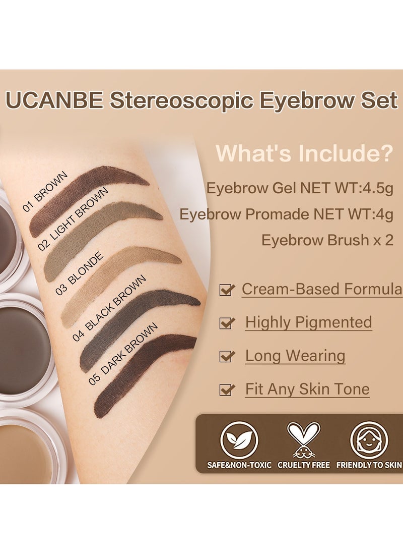 UCANBE Waterproof Long Lasting Brow Gel and Pomade Duo