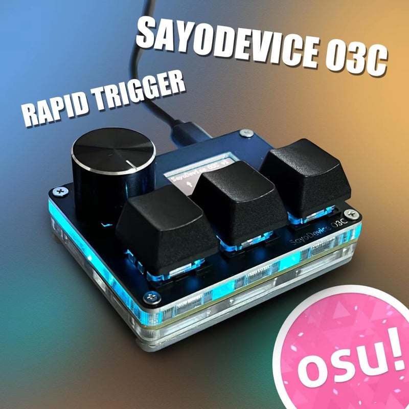 BTXETUEL SayoDevice O3C OSU Keyboard Rapid Trigger Hall Switches Magnetic Linear Switches Keyboard with Knob and Screen,Copy Paste,Shotcut,Macro Hotswap Mini Keypad.â€¦ - Image 2