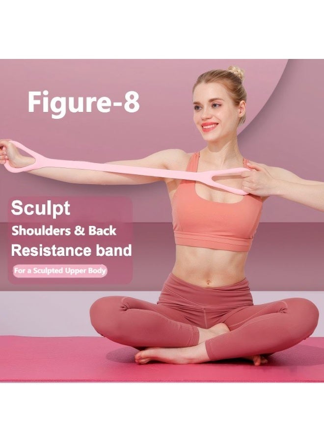 طائر الطيران شريط مقاومة  بشكل الرقم 8، حزام مرن لتمارين الذراعين والظهر والأكتاف، مشد تمديد للقدم والساق واليد، معدات تدريب الذراع لليوجا والبيلاتس والتمدد والعلاج الطبيعي، لتمارين صالة الجيم المنزلية - Image 1